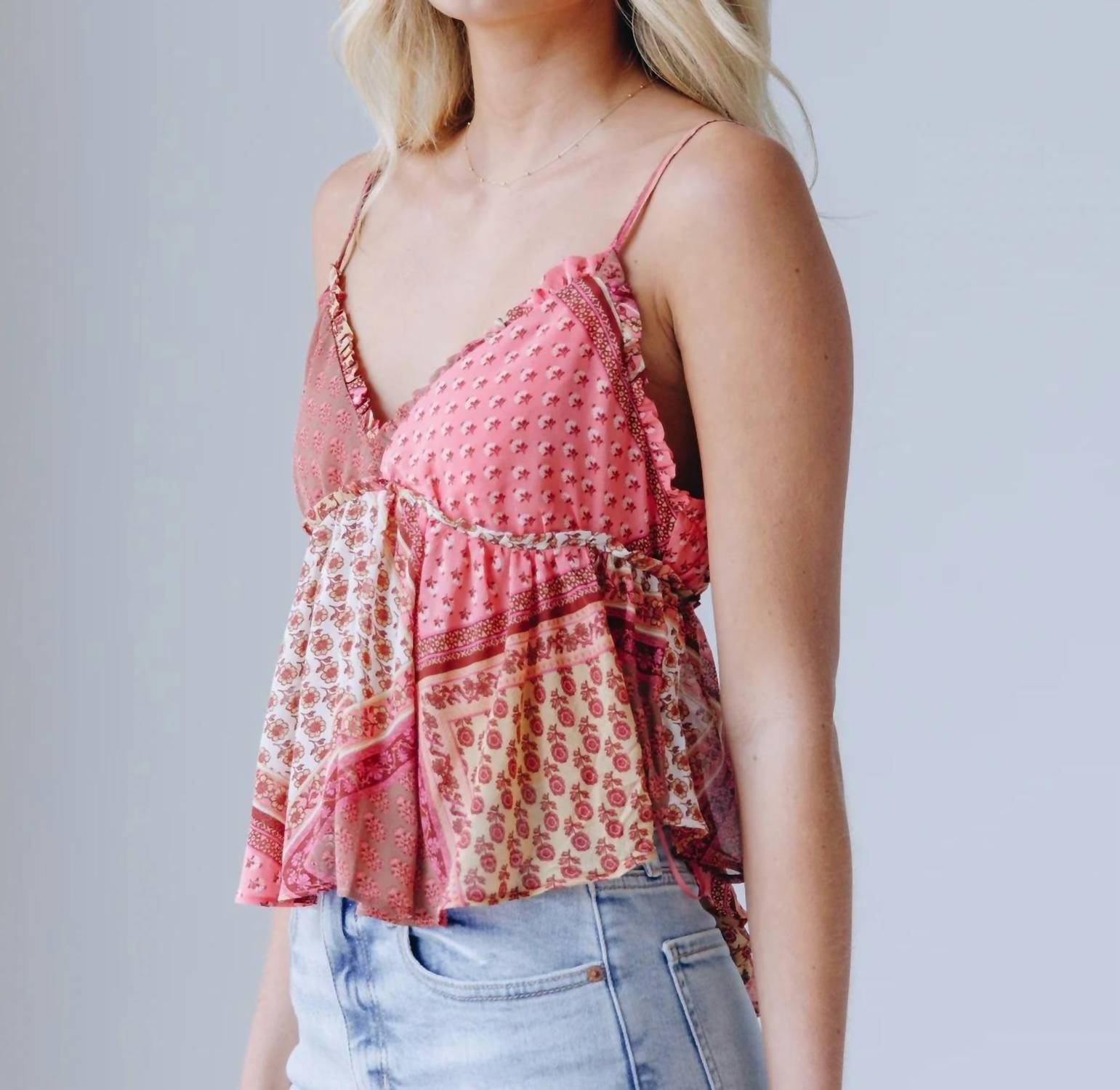 Free People Alix Tank in confetti - women's tank top - alternate view