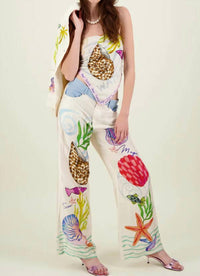 Me369 - Sandra Combined Denim Wide Leg Pants