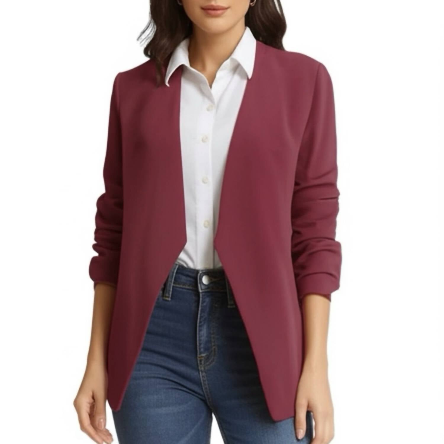 Dkny - Crepe Slouch Sleeve Open Jacket