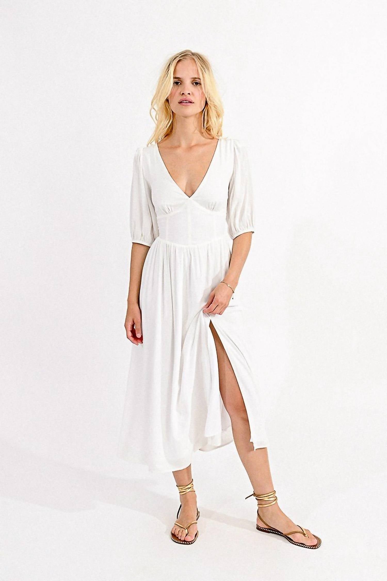 Molly Bracken - Swoon Me Long V-neck Dress