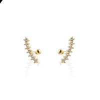 Kikichic - Women's Curve Cubic Zirconia Diamond Screw Back Earrings