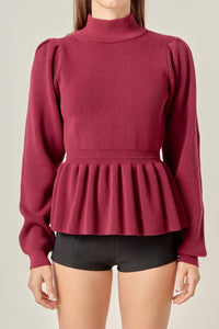 English Factory - Peplum Sweater Blouse