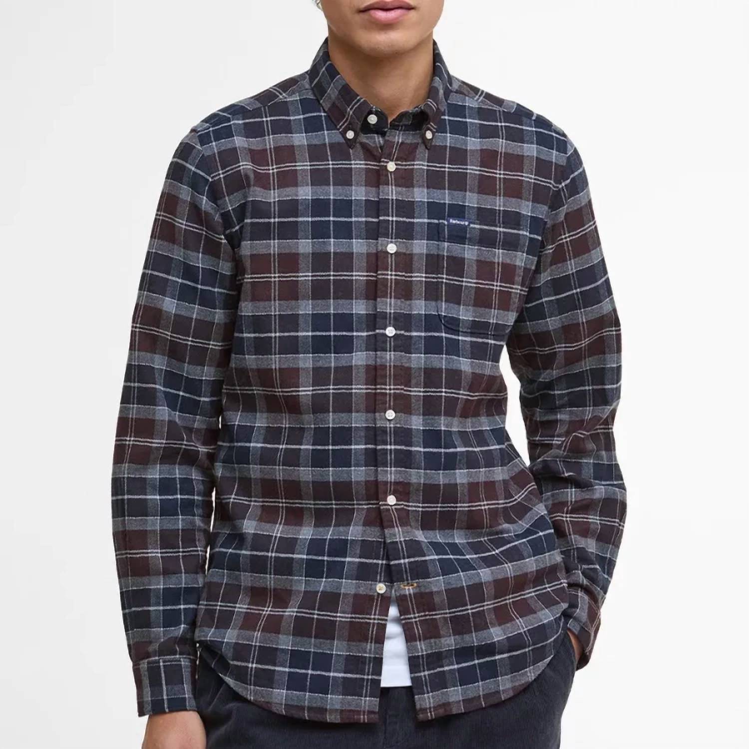 Barbour Kyeloch Tailored Fit Shirt in midnight oak tartan - men's shirt