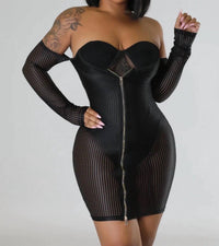 Good Time Usa - Catching Feelings - Bodysuit Long Sleeve Tube Dress
