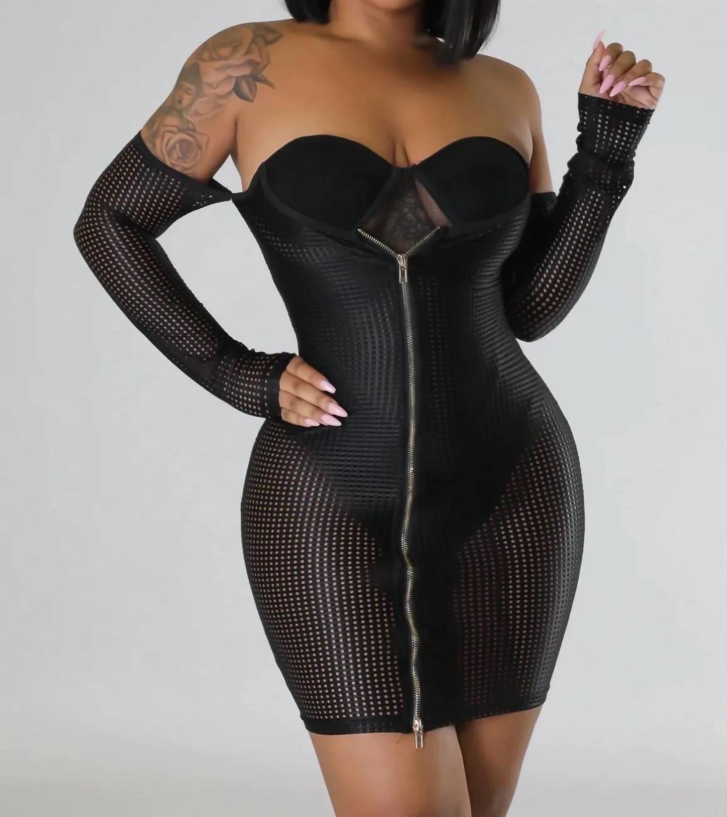 Good Time Usa - Catching Feelings - Bodysuit Long Sleeve Tube Dress