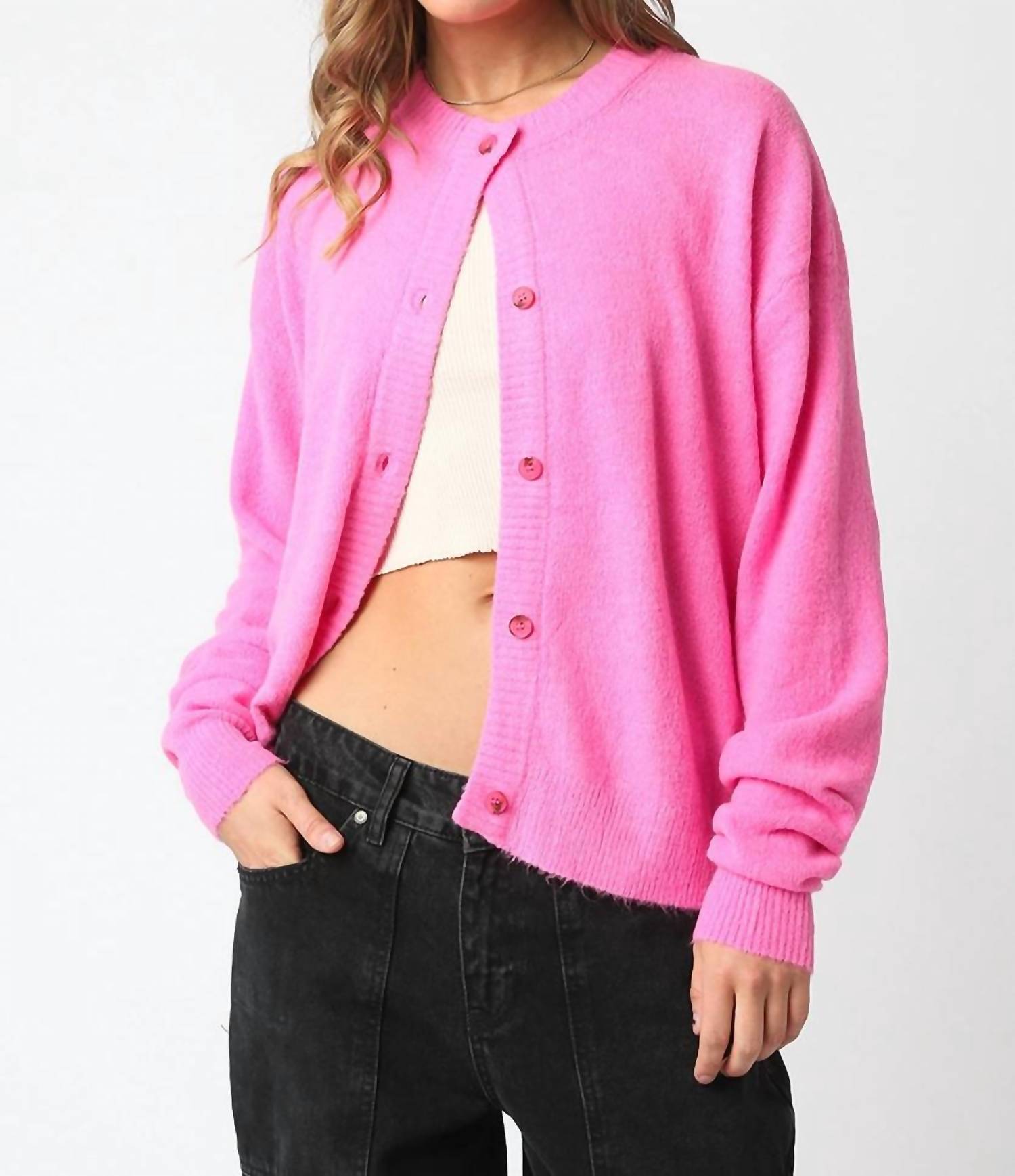 OLIVACEOUS Gillian Sweater in pink - women's sweater