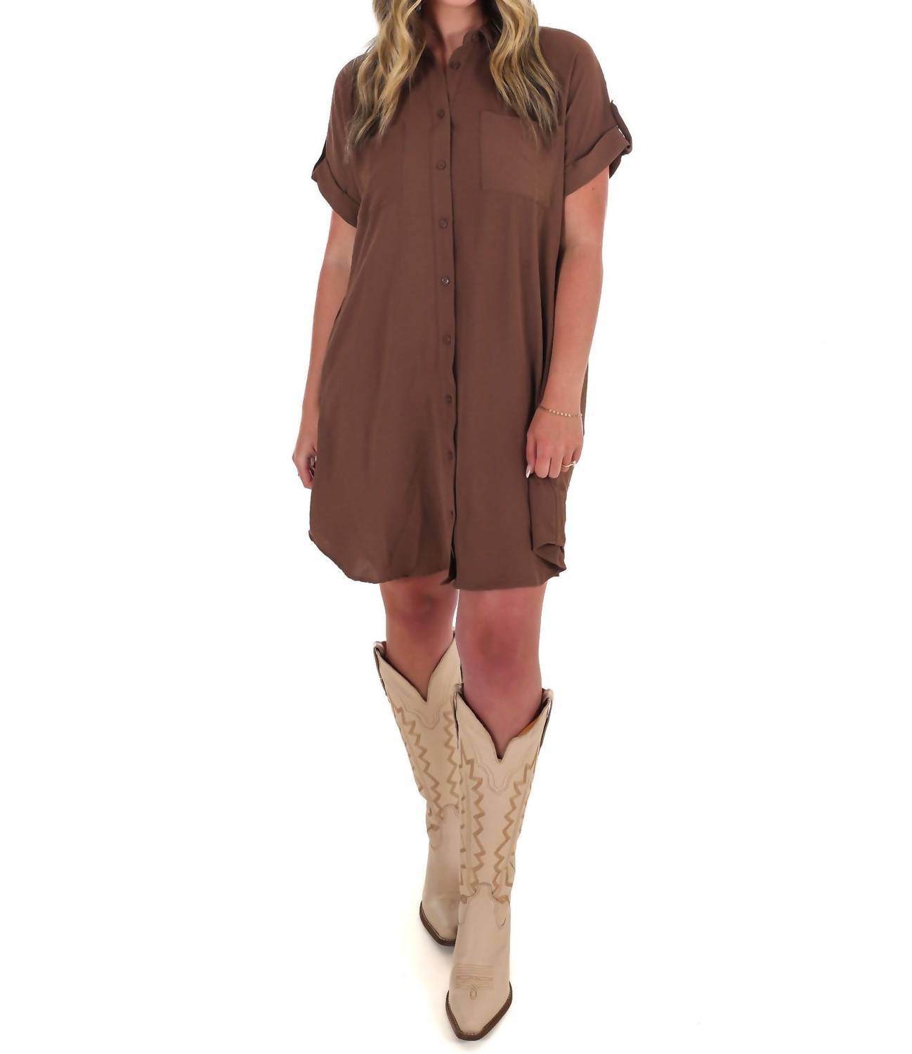 She + Sky - All the Reason Button Up Shirt Dress