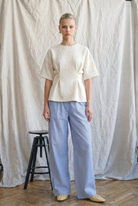 Heyson - Textured Jacquard Peplum Blouse
