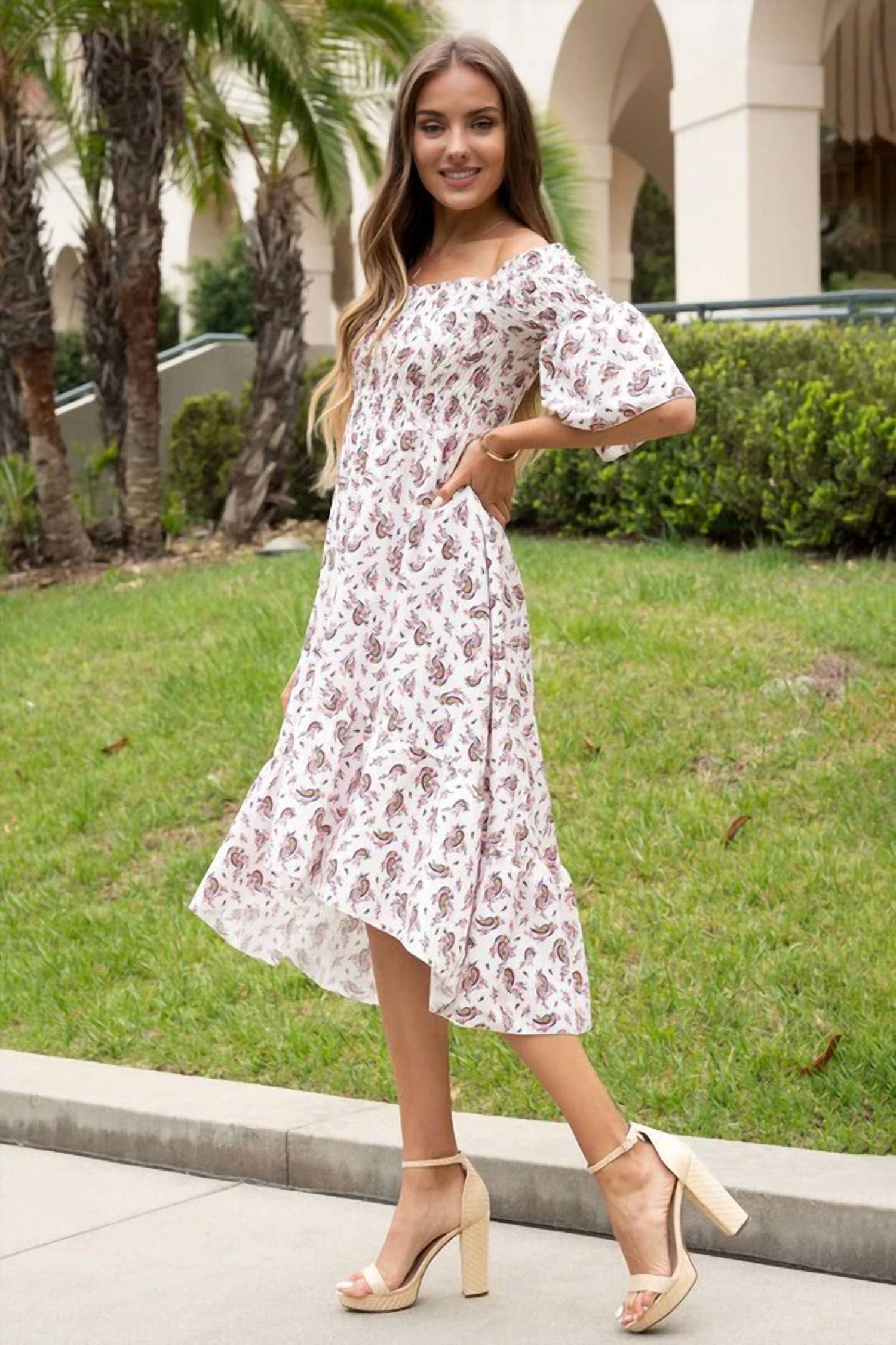 Venti6 - Smocked High-low Dress