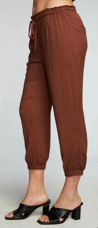 Chaser - Heirloom Wovens Cropped Paperbag Waist Pant