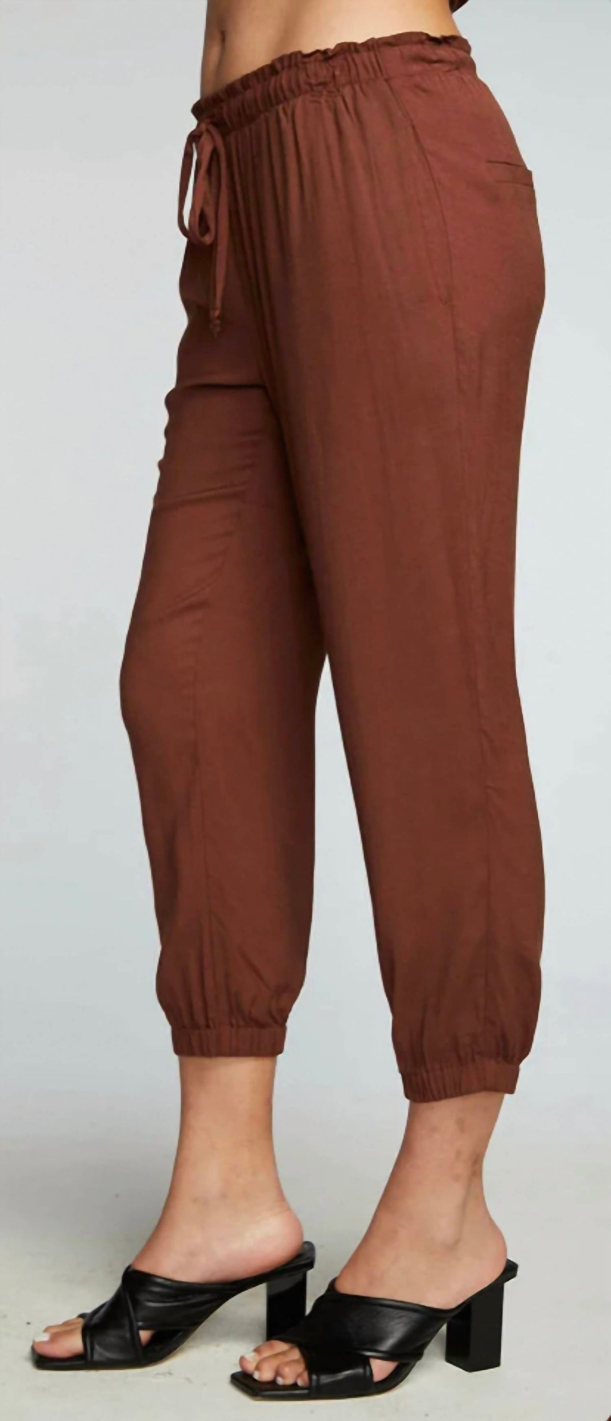 Chaser - Heirloom Wovens Cropped Paperbag Waist Pant