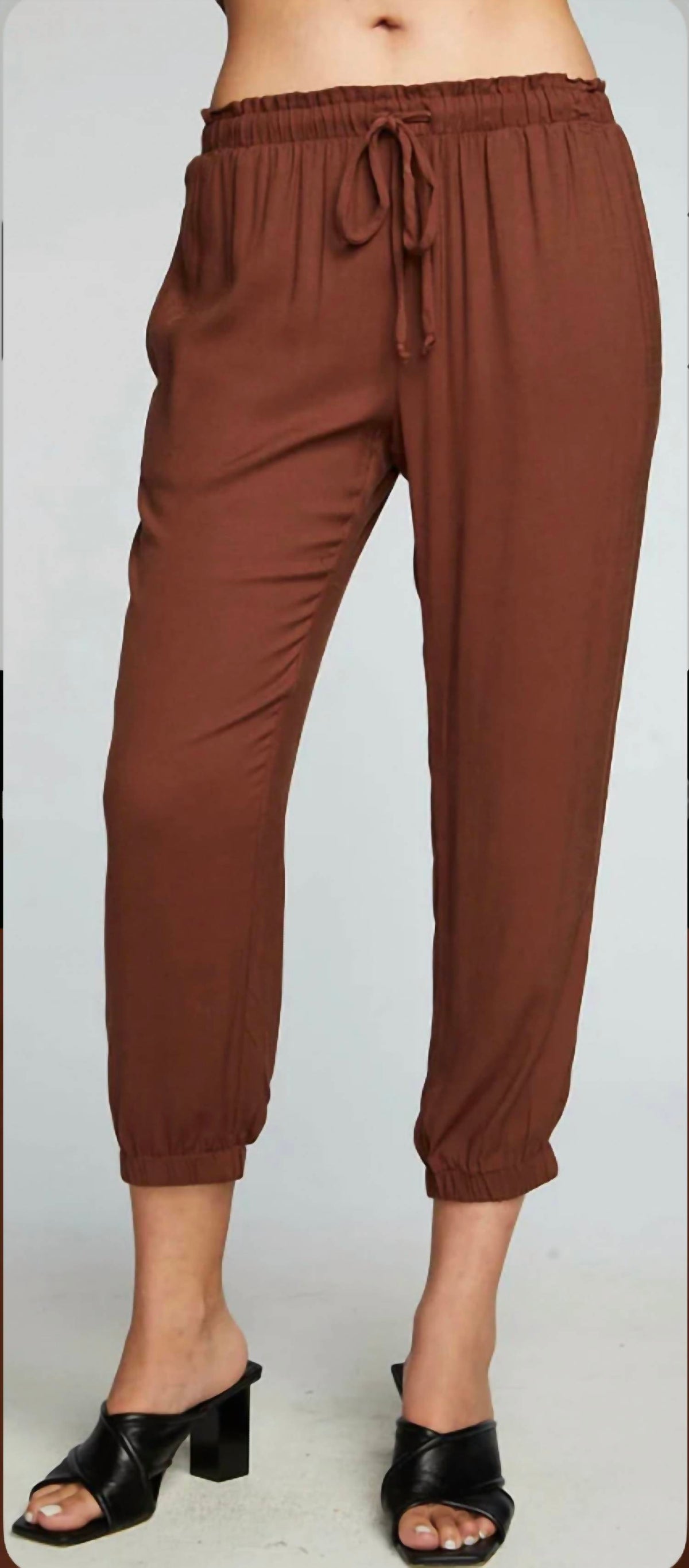 Chaser - Heirloom Wovens Cropped Paperbag Waist Pant
