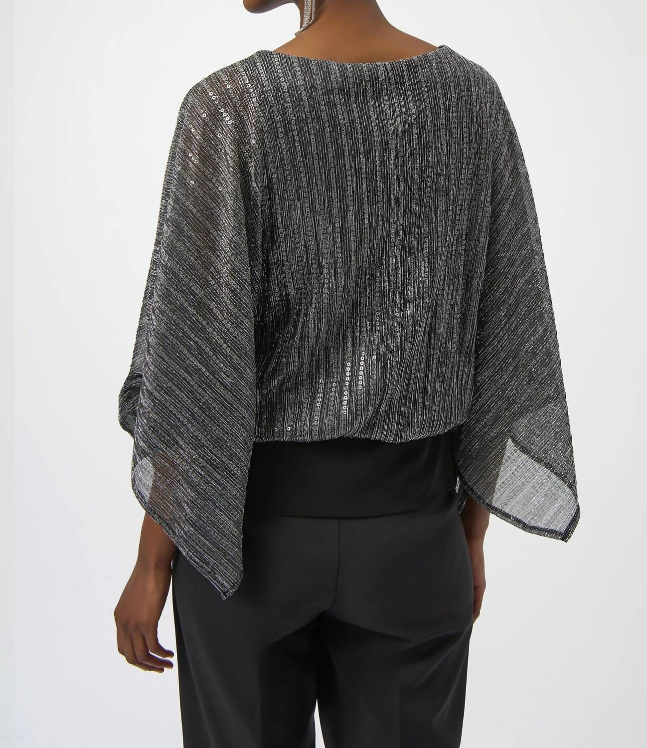 Joseph Ribkoff - Sequined Metallic Layered Top