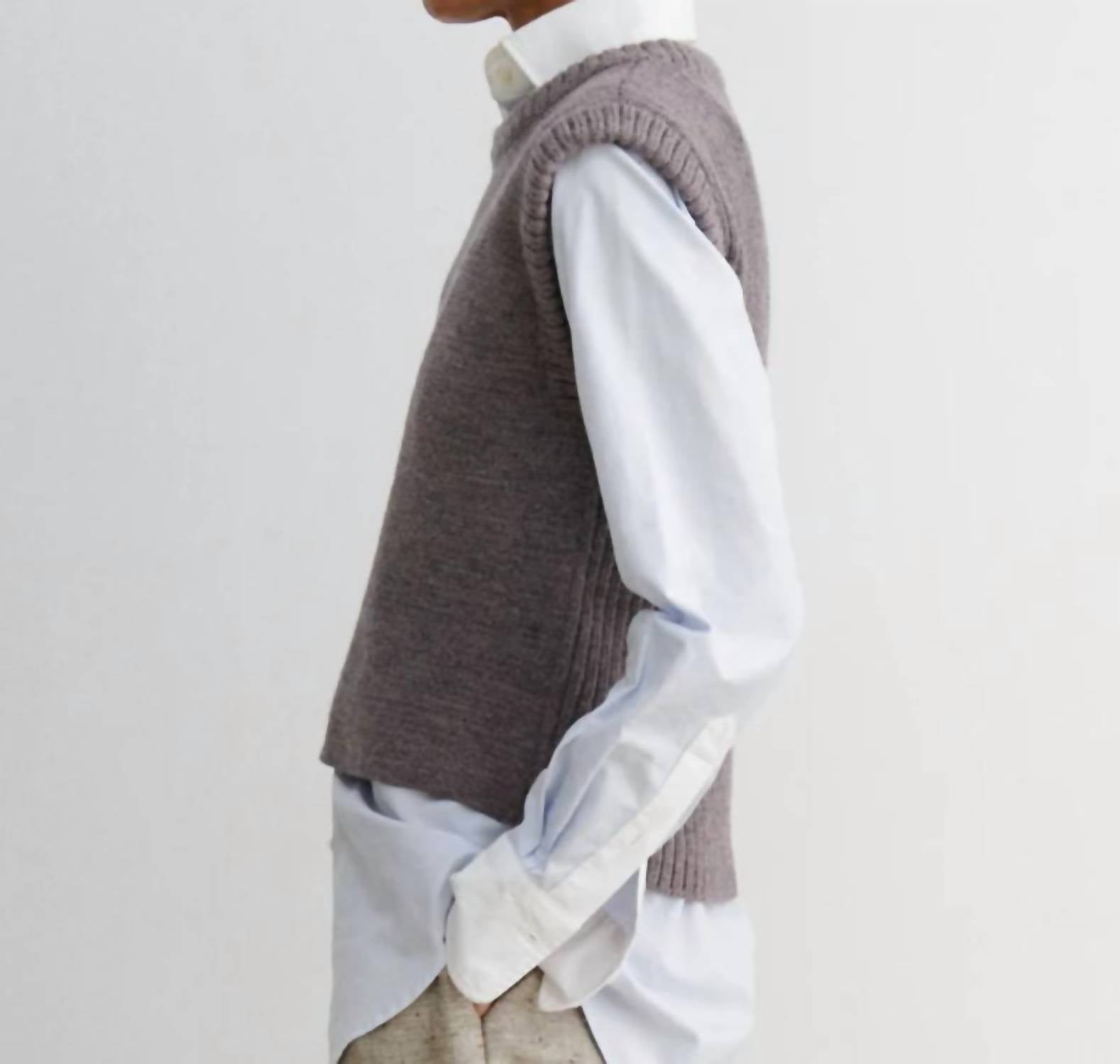 RACHEL COMEY Hilman Sleeveless Vest in dusty mauve - women's jacket - alternate view