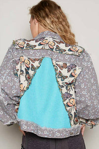 Pol - Vintage Washed Semi Cropped Denim Jacket