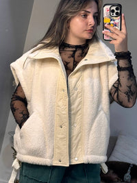 Star Drop - Shawn Oversized Sherpa Vest with Side Ties