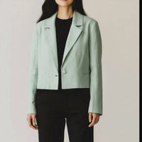 Abercrombie & Fitch - Linen Blend Crop Jacket & Wide Leg Pants Suit