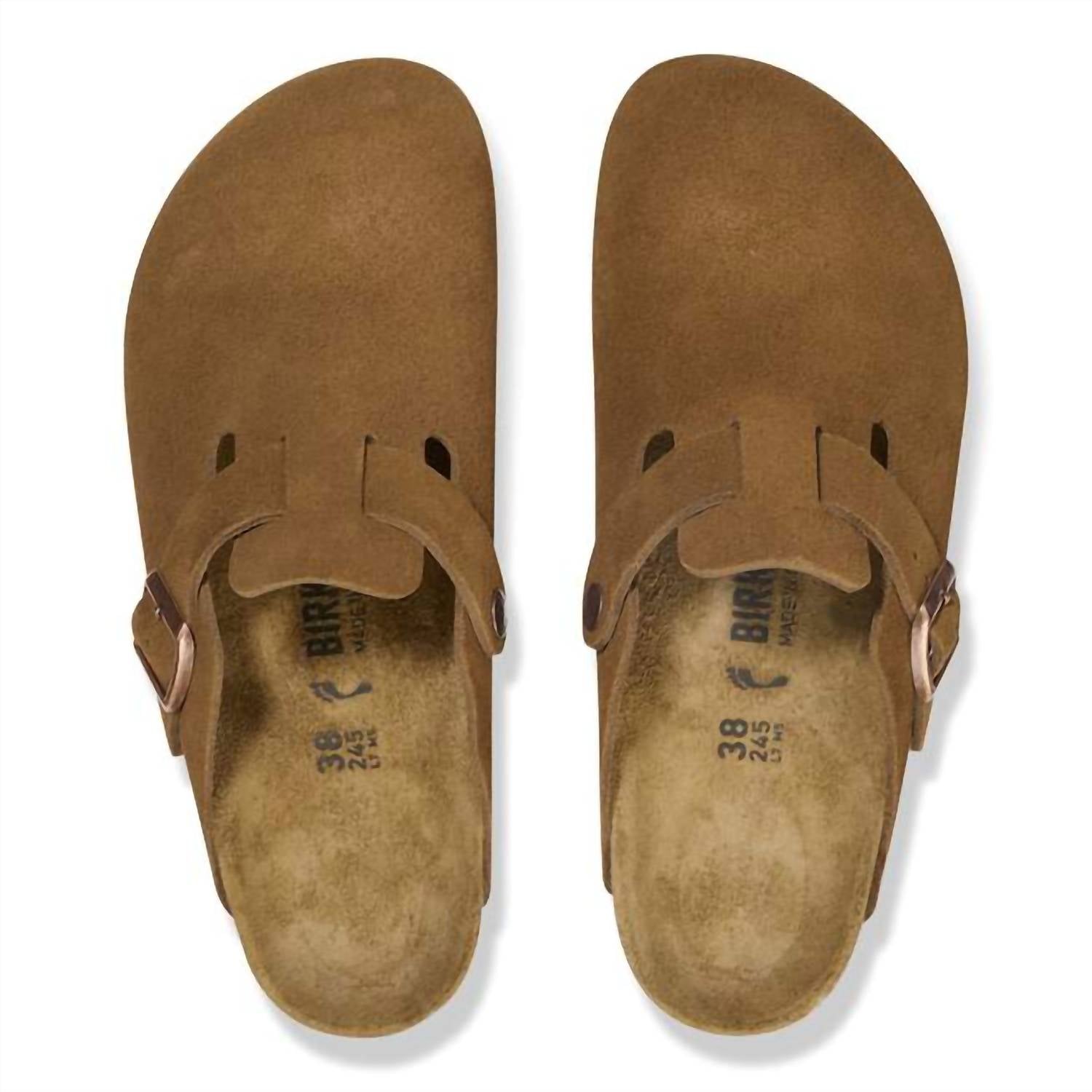 Birkenstock - Unisex Boston Suede Narrow Leather Clogs