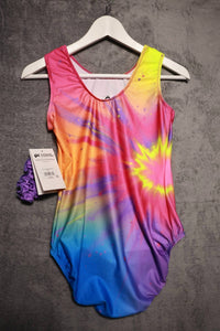 GK Elite Women's Choice Of Champions Gymnastics Cl Elite Leotard With Scrunnci in pink blue - women's swimwear - detail view