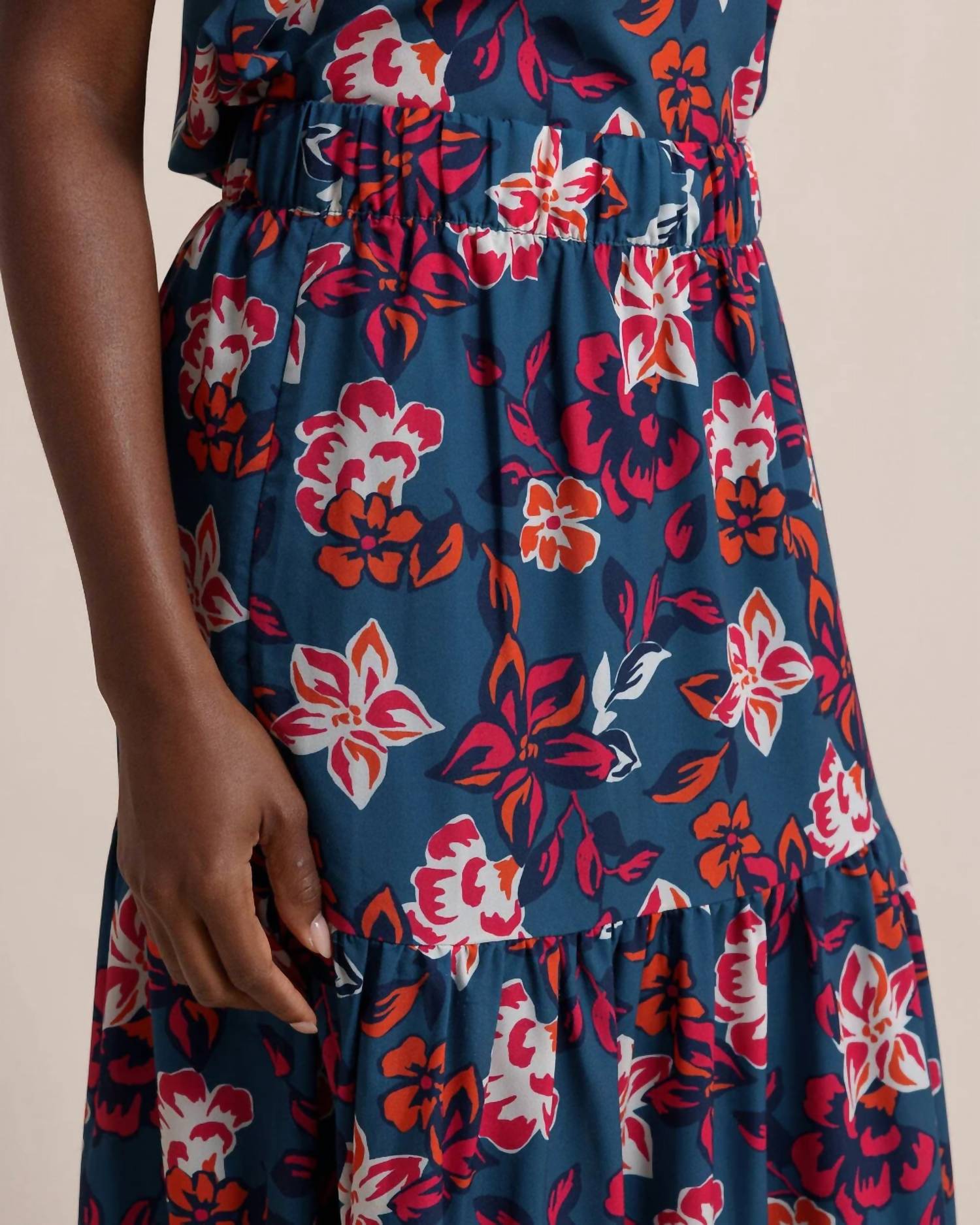 Southern Tide - Taytum Aster Bouquet Maxi Skirt Teal Haze