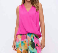 Last Tango - Sleeveless High-low V-neck Top
