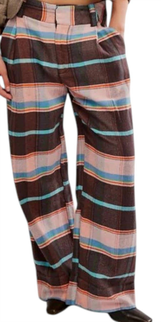 Free People - Buckle Back Plaid Trouser