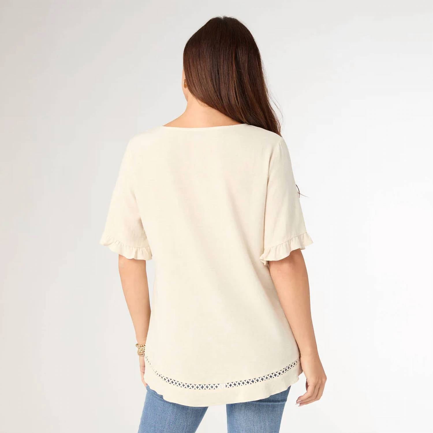 Coco + Carmen - Layla Short Sleeve Crossover Ruffle Top