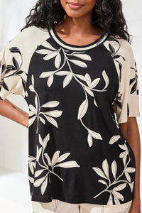 TRIBAL Short Sleeve Floral Shirt in onxy - women's blouse - view 4