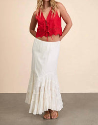 Jade By Jane - Eyelet Embroidered Tie-front Top