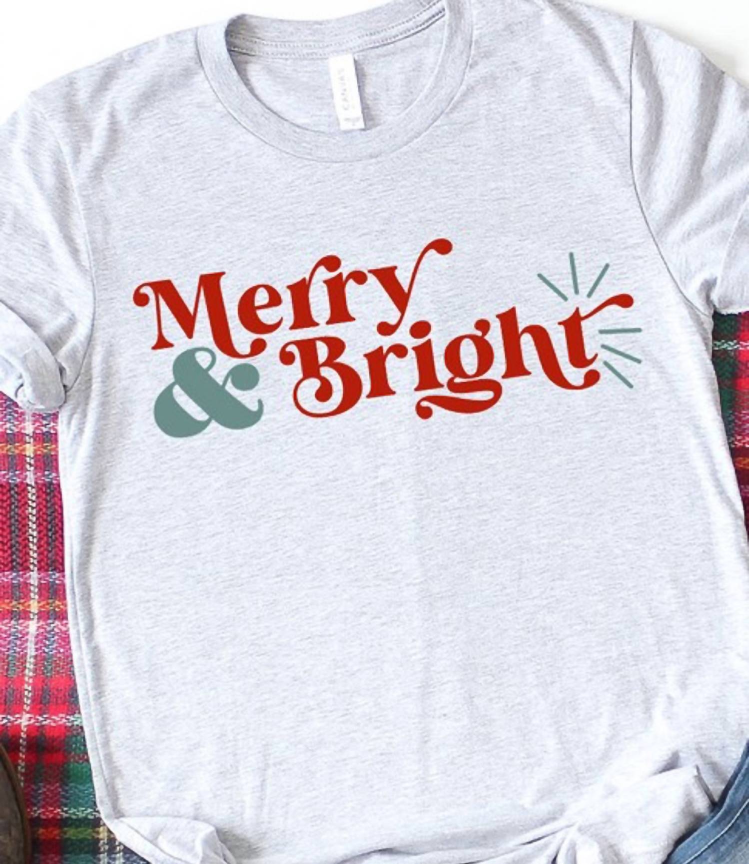 Kissed Apparel - Women's Merry And Bright Christmas Graphic Tee