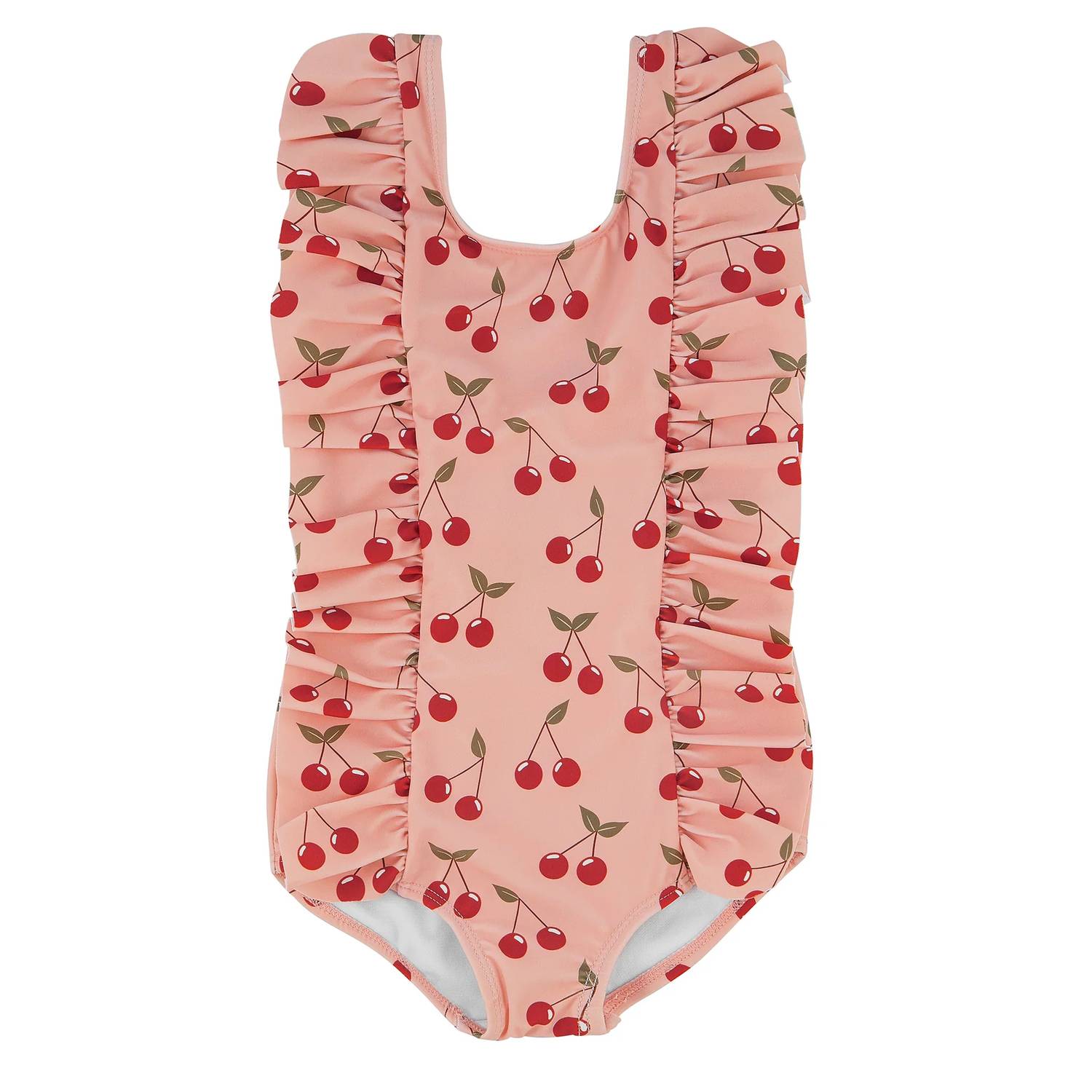 Emerson And Friends - Girl's Very Cherry Ruffle Front One Piece Swimsuit