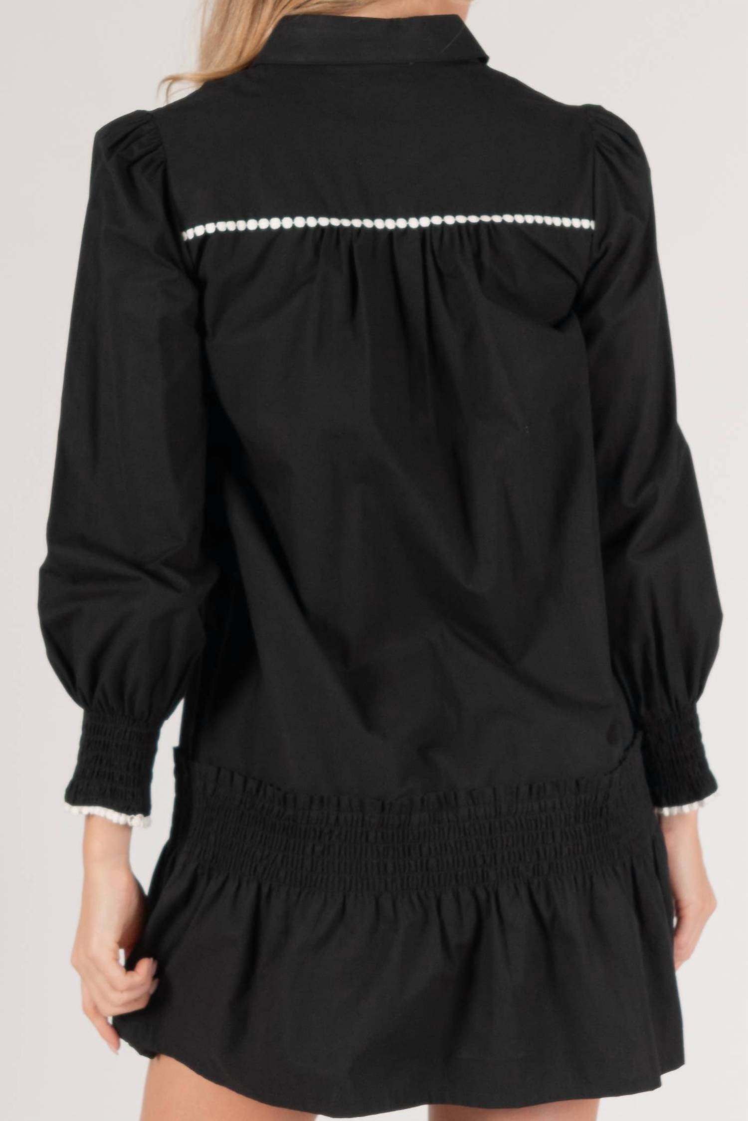 Before You - Poplin Button Up Dress W/ Contrast Trim