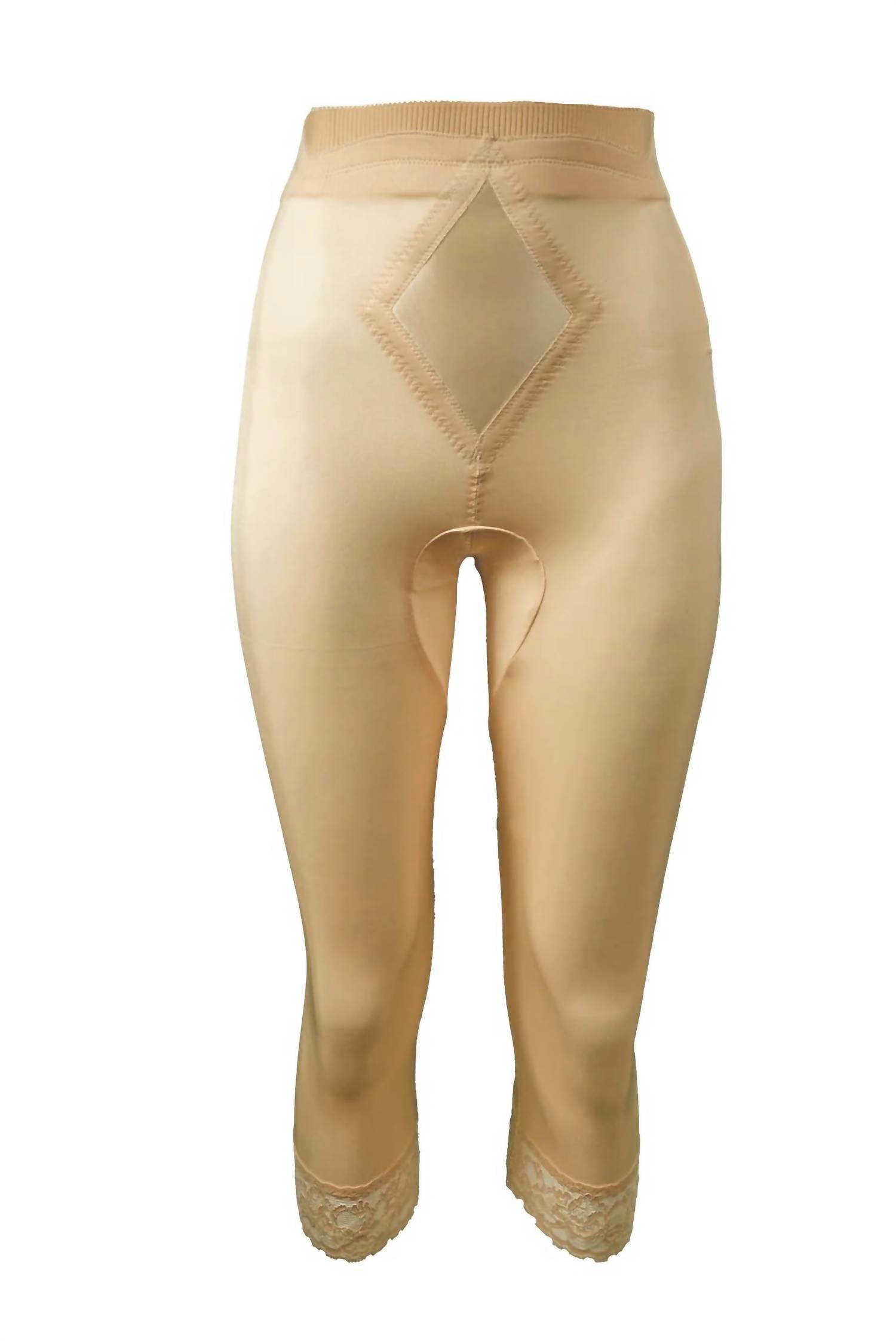 Rago - High Waist Capri Pant Liner With Tummy Control Satin Panel
