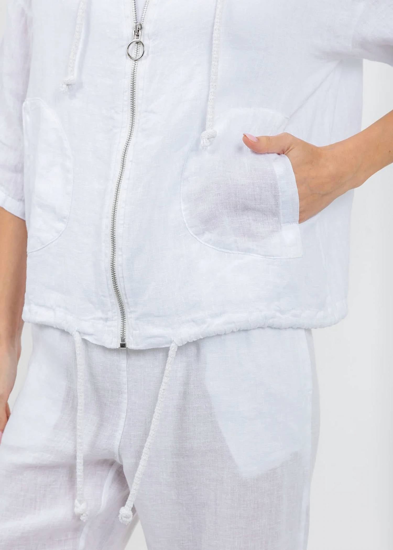 Elliott Lauren - Zip Front Linen Jacket