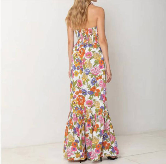 CROSSOVER HALTER MAXI DRESS