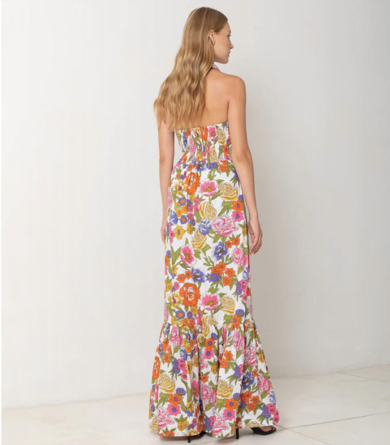 CROSSOVER HALTER MAXI DRESS