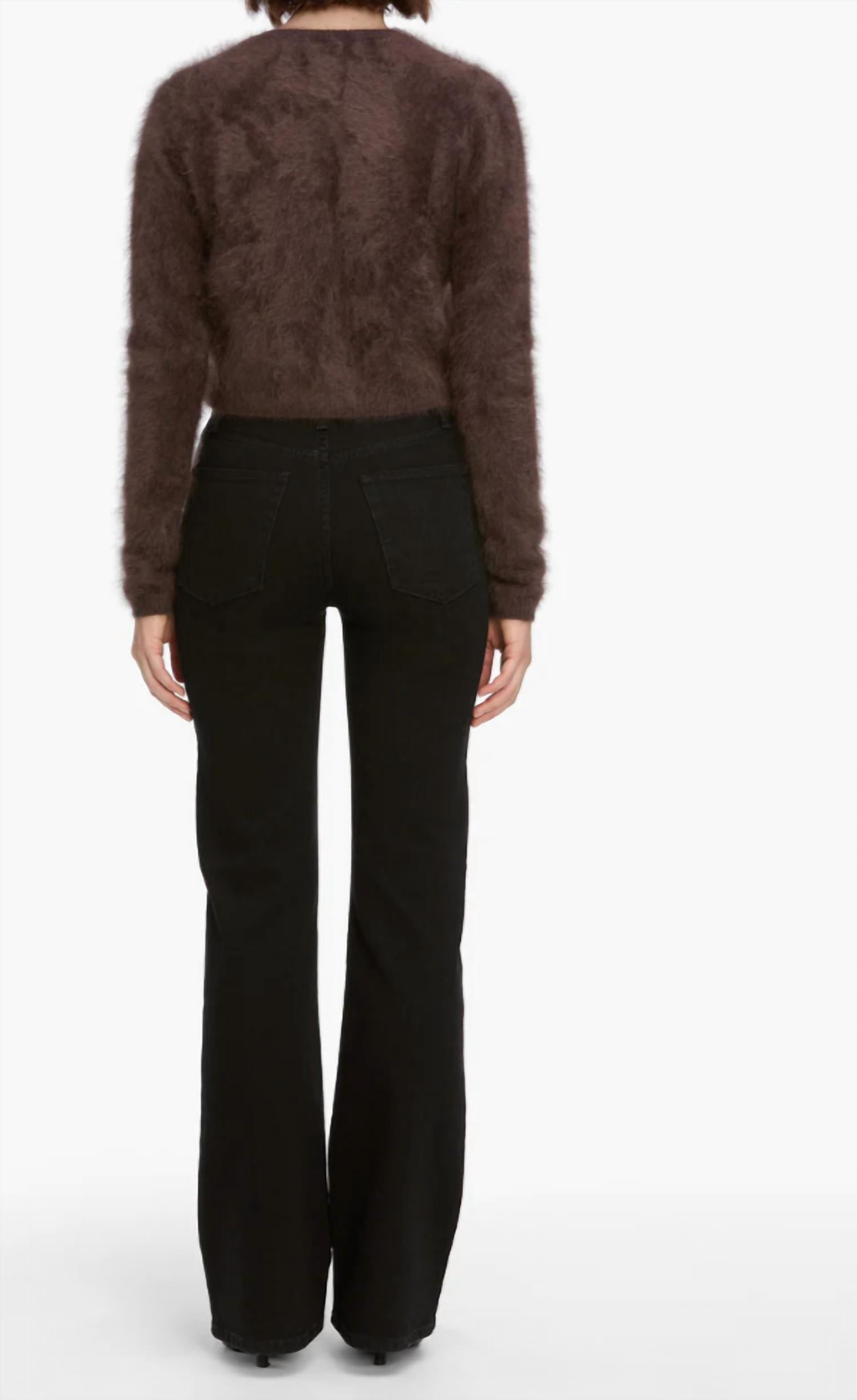 FRAME Arrow Boot Leg Jeans in black - women's jeans - detail view