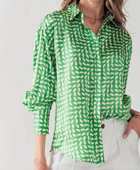 Big Hit Fashion - Elsie All Over Printed Button Down Top