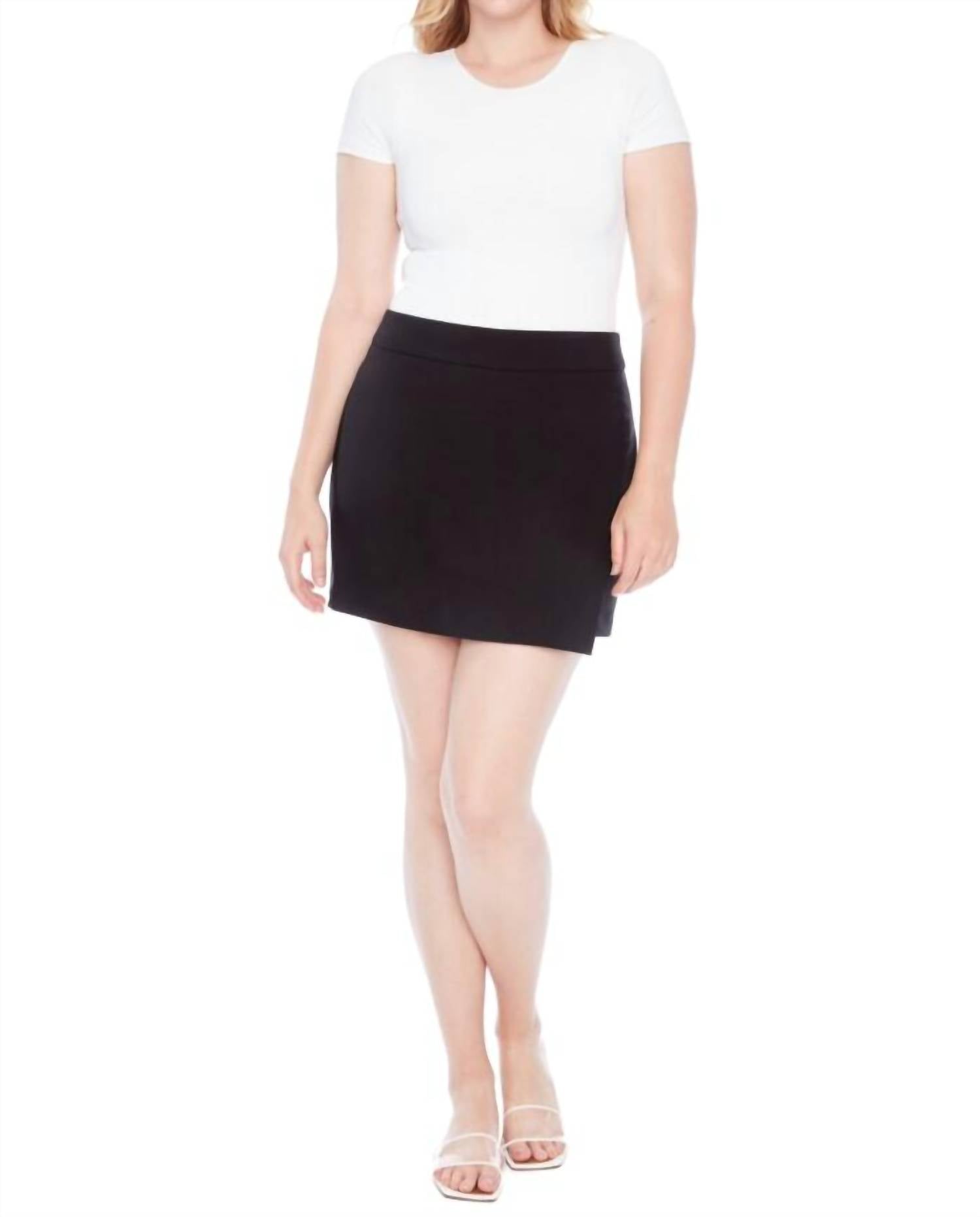 I Love Tyler Madison Shira Assymetric Skort in black - women's shorts - alternate view