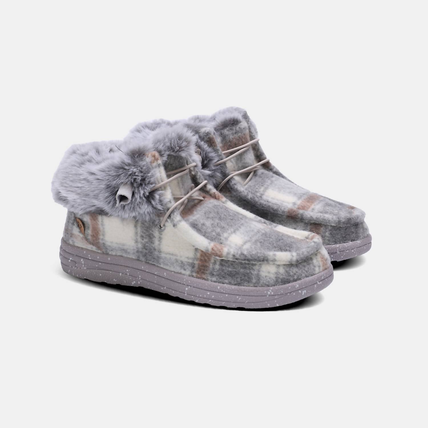 Lamo Women's Cassidy Winter Shoe in grey plaid - women's shoe - view 8