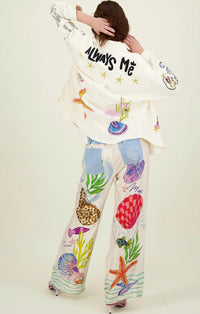 Me369 - Sandra Combined Denim Wide Leg Pants