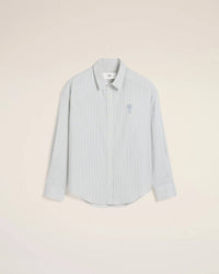 Ami Paris Boxy Fit Shirt in white blue - men's shirt - view 5