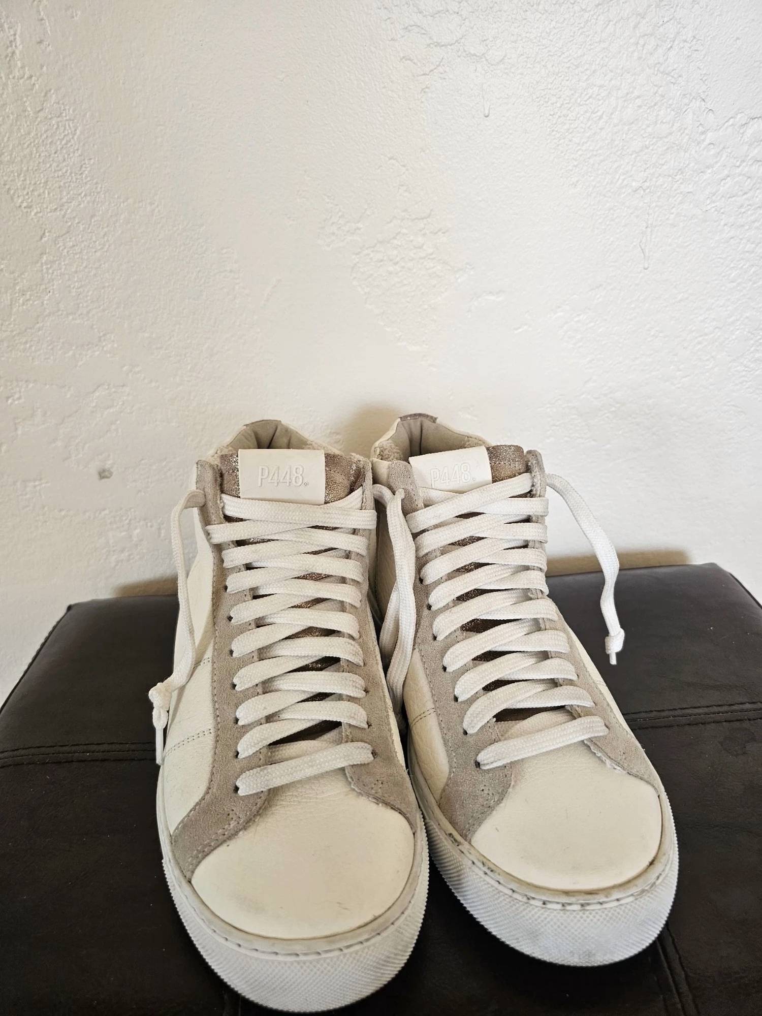 P448 Women's Skate High-top Sneaker in dune - women's sneaker - detail view