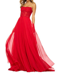 Sherri Hill - Strapless Delicate Floral Prom Dress