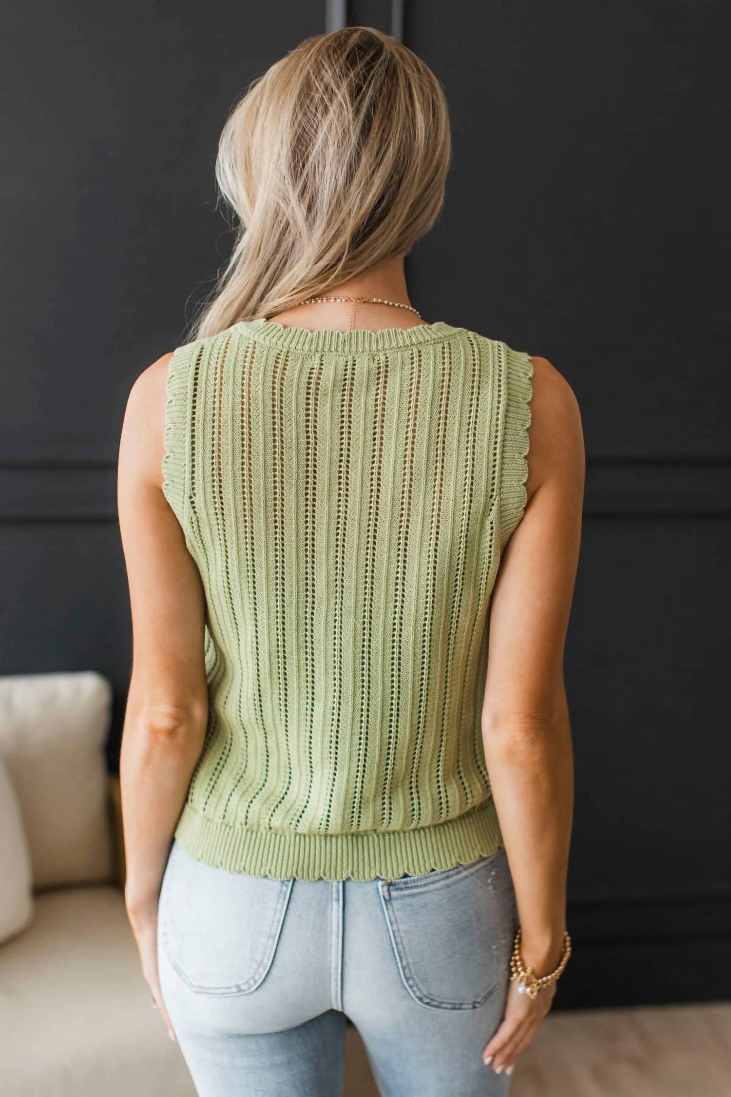 Staccato - Knit Button Tank Top