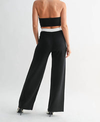 Blithe Faye Contrast Button Halter Set in black - women's sleepwear - view 4