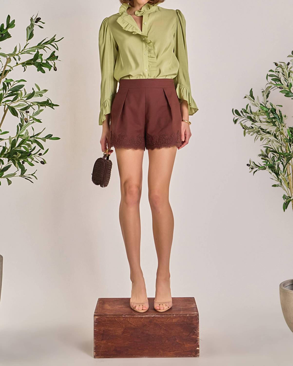 English Factory - Long Sleeve Ruffle Blouse