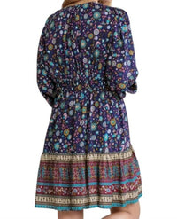 Umgee - Floral Border Print Babydoll Dress