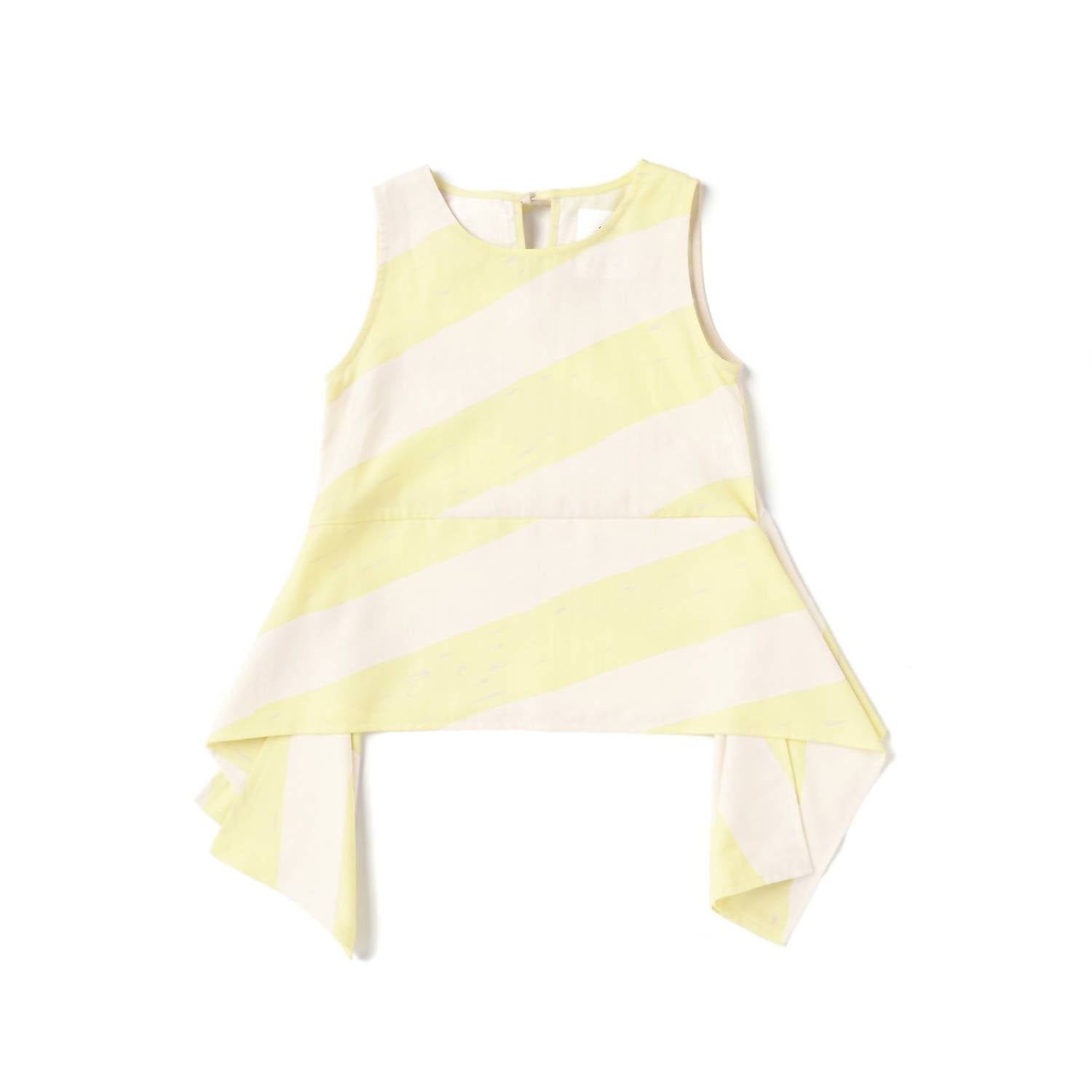 Omamimini - Girls' Sleeveless Peplum Top with Side Tails