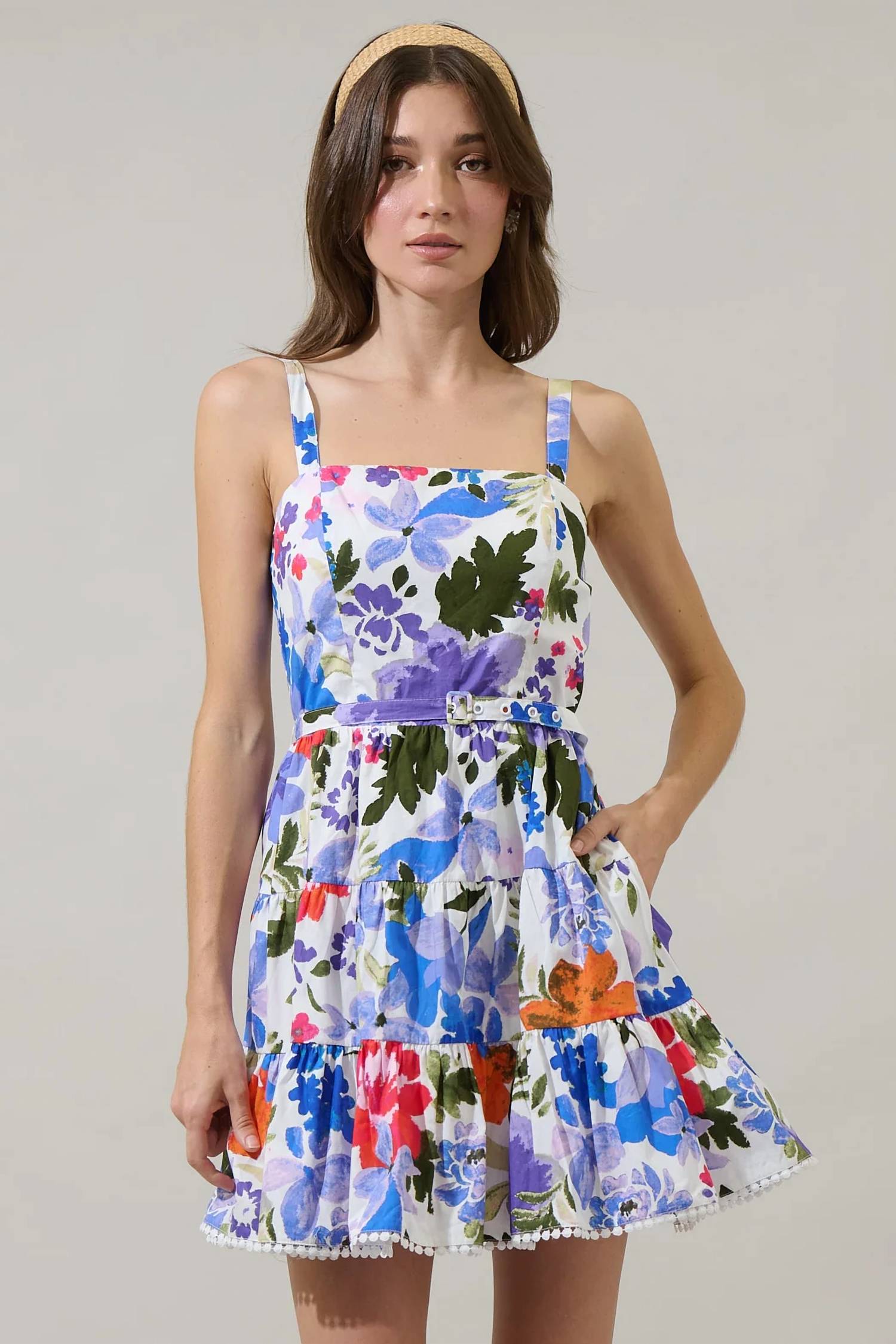 Sugarlips - Amania Floral Nayra Tiered Poplin Mini Dress